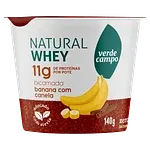Iogurte Bicamada Natural com Banana e Canela Zero Lactose Verde Campo Whey 140 G Pote