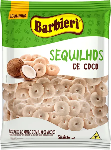 BISC SEQUILHOS BARBIERI 500G COCO