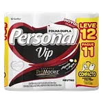 Papel Higiênico Folha Dupla Neutro Personal Vip 30m Pacote Leve 12 Pague 11 Und