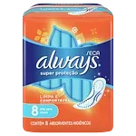 Absorvente Super Proteção Seca Sem Abas Always 8 Und Pacote