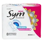 Absorvente com Abas Suave Sym Premium Pacote 8 Unidades