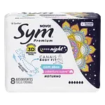 Absorvente com Abas Suave Sym Premium Noturno Pacote 8 Unidades