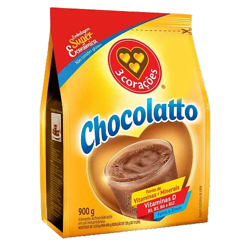ACHOC PO 3 CORACOES 900G CHOCOLATTO