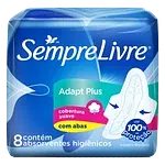 Absorvente Sempre Livre Adapt Plus Suave com Abas 8 Und
