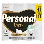 Papel Higiênico Folha Tripla Neutro Personal Vip3 20m Pacote Leve 12 Pague 11 Unidades