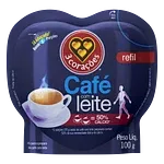 Café com Leite Solúvel 3 Corações Sachê 100g Refil